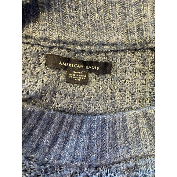 American Eagle Oversized Waffle Knit long sleeve Lightweight Sweater Small. Blue - Picture 3 of 6